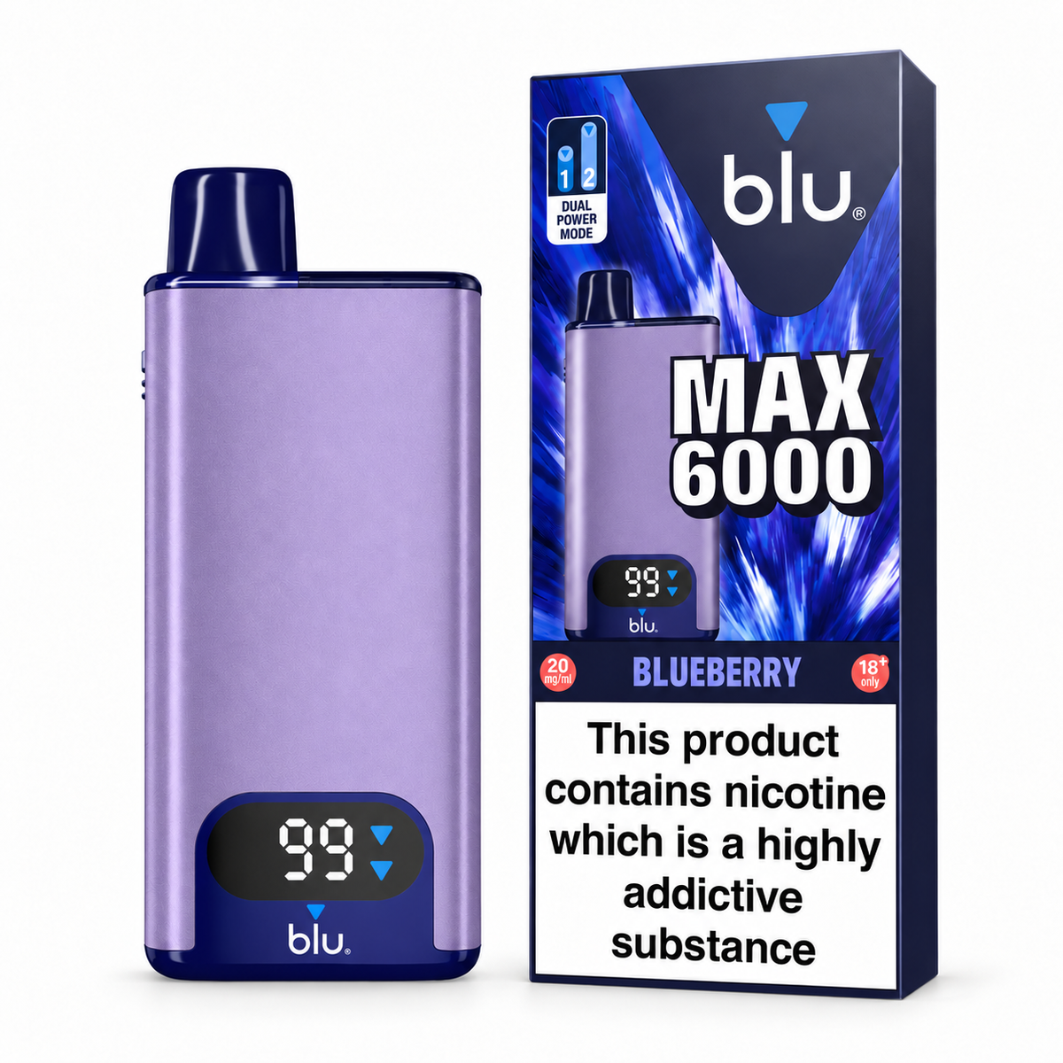 Blu MAX6000 Pre-filled kits 20mg/mL