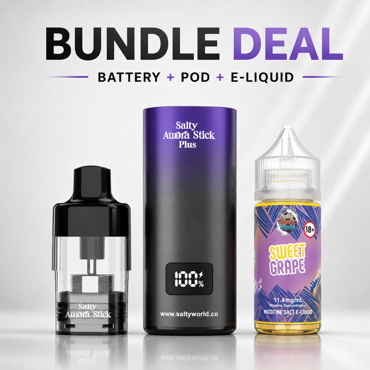 Salty Aurora Stick Plus Refillable | Starter Bundle